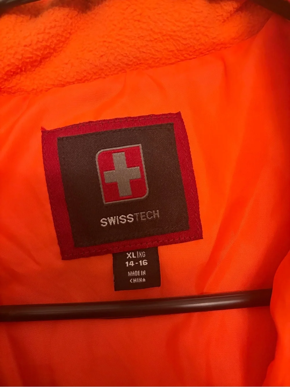 Swiss Tech Youth Orange and Gray Ski Jacket with Hood